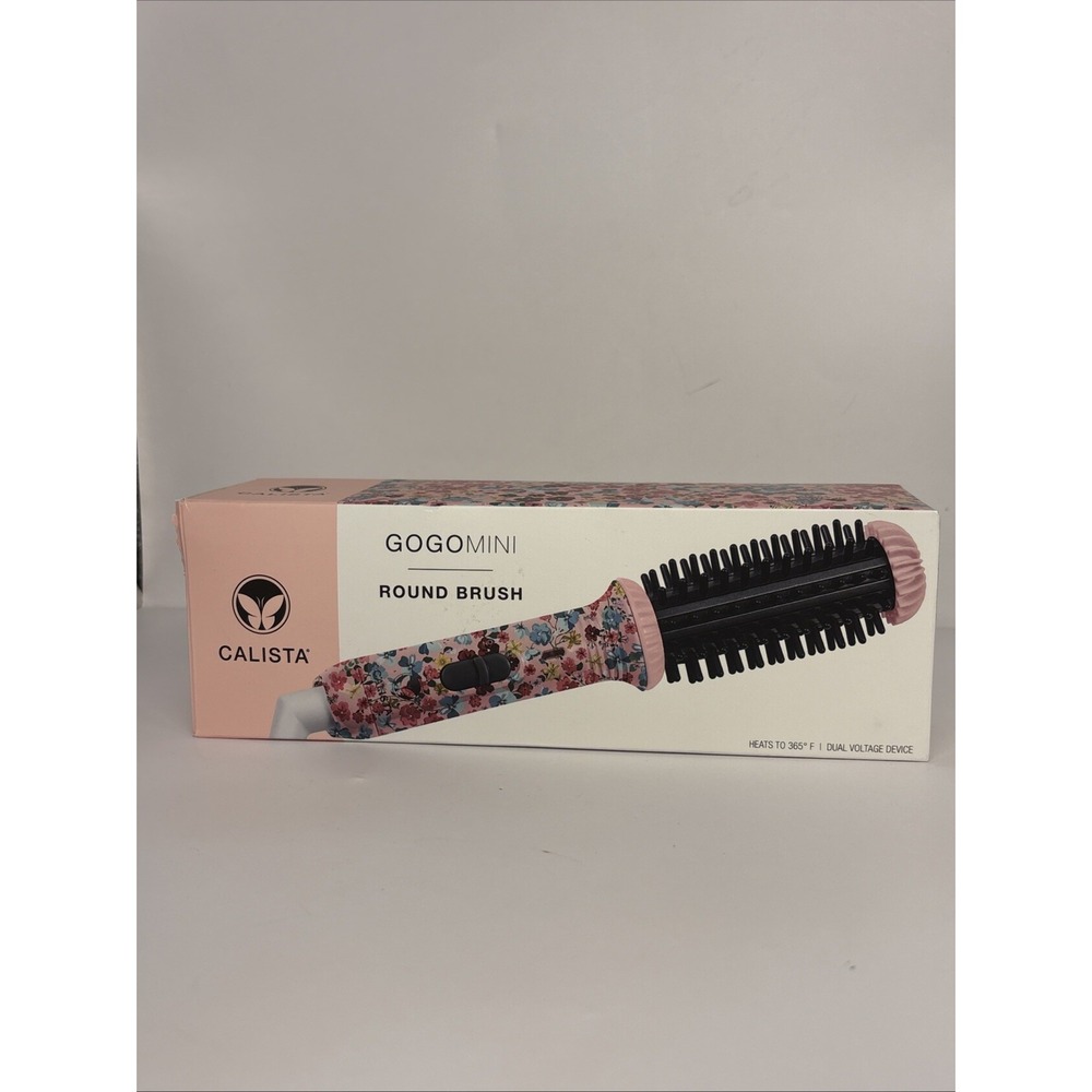 Calista GoGo Mini Heated Round Brush Hair Volumizer Curling Styler  1" Barrel